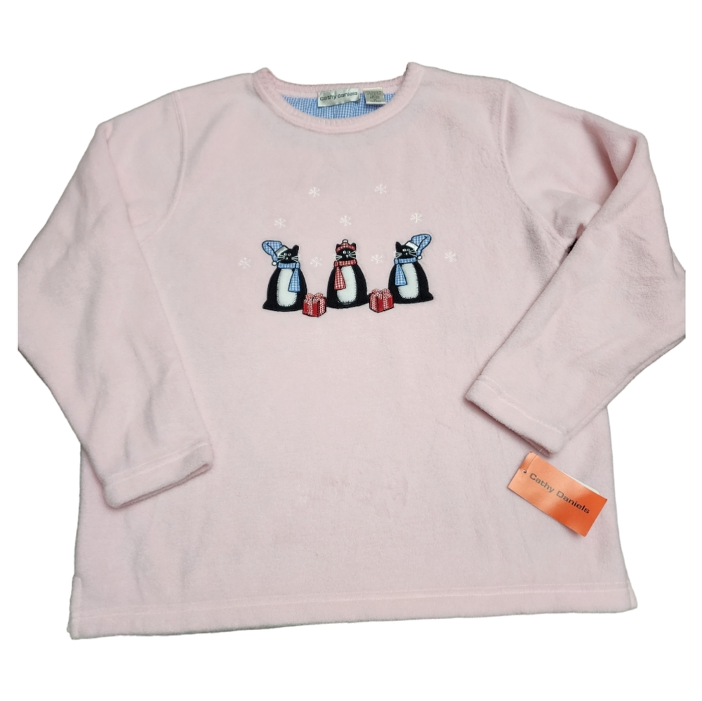 Vintage 1990s Cathy Daniels Ugly Christmas Sweater Cats Size Med